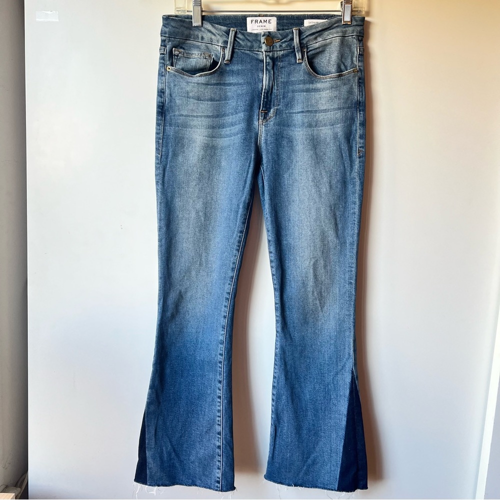 Frame Stretch Denim Mini Boot Leg Cropped